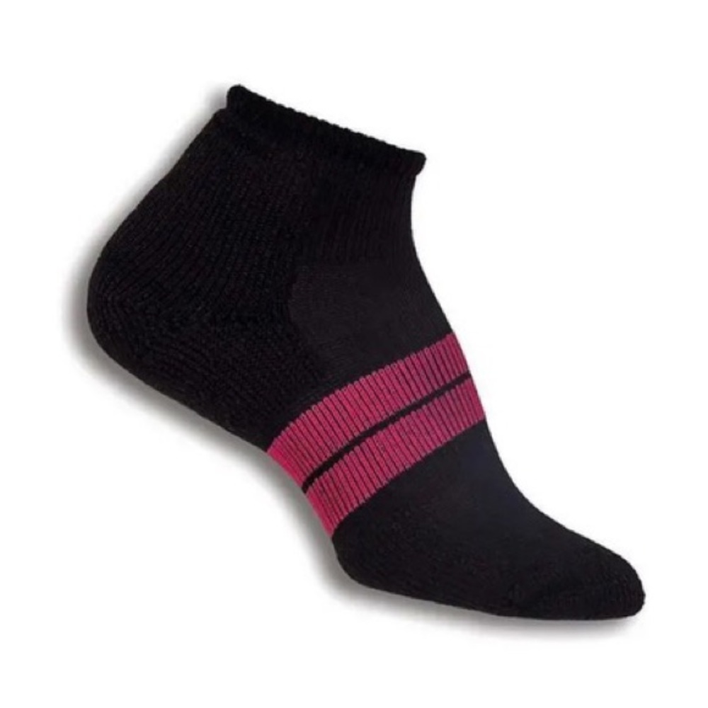 NEW Thorlos Low Cut 84N Runner Socks Black/Dark Pink 🏃‍♀️ Size Medium (7-9)